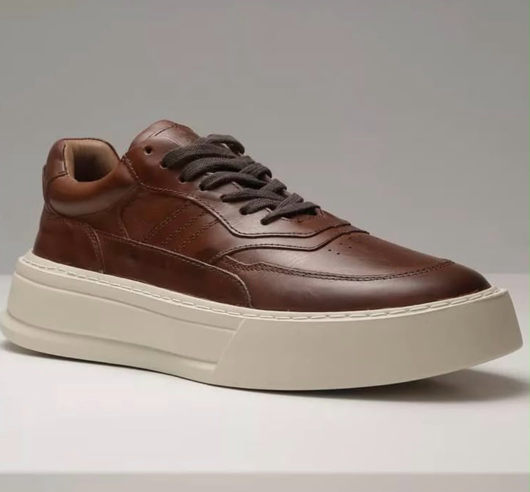 Sneaker Couro Conhaque